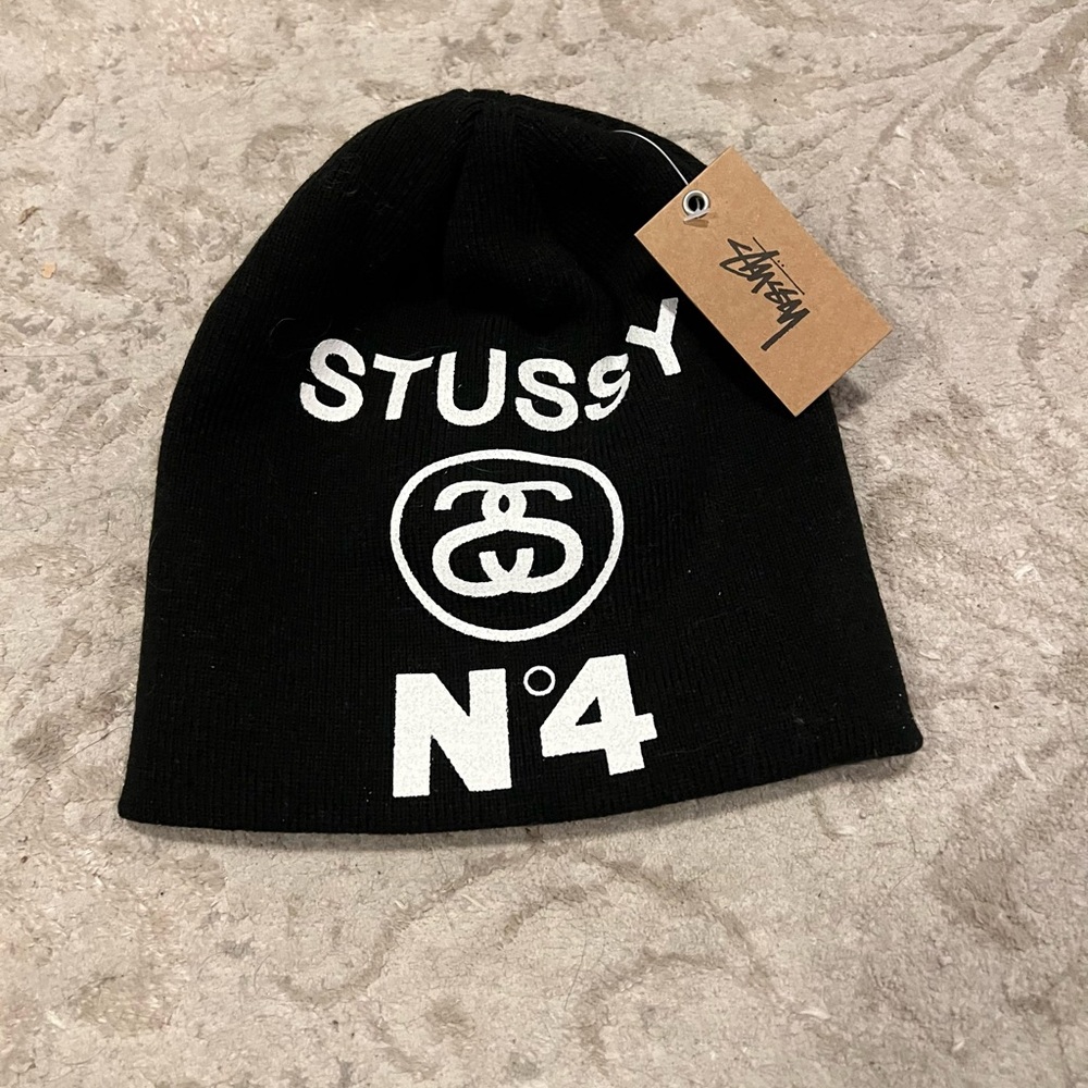 Stussy Black Skullcap with White Accents